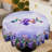 Purple Iris Hummingbird Spring Tablecloth, Washable Round Tablecloth, Ideal for Indoor Dining and Family Gatherings-1180913981