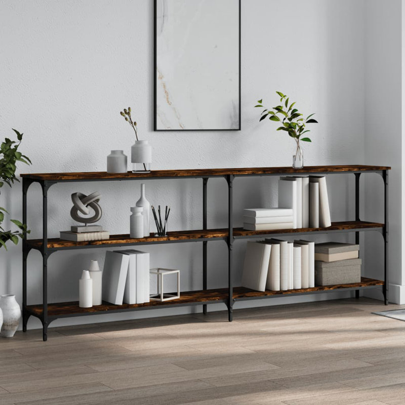 Console Table, 75cm H x 200cm W x 29cm D, Smoked Oak