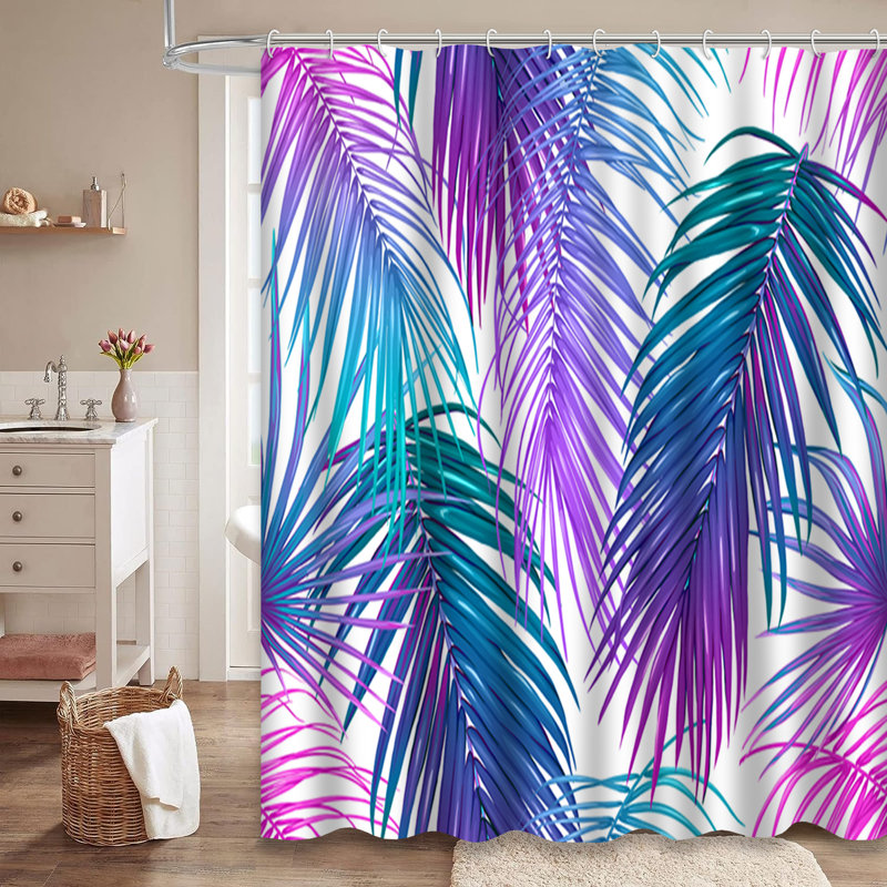 Rideau de douche Tropical Beach Leaves, L 72 po x l 84 po