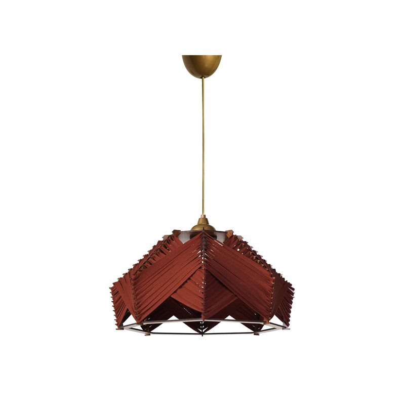 Lustre rouge élégant 7,9 po x 13,8 po | Corps en plastique léger, capuchon en coton | Hauteur: 23,6 pouces avec câble | Douille E27, 40 W maximum | Parfait pour la salle à manger, le salon et la décoration moderne