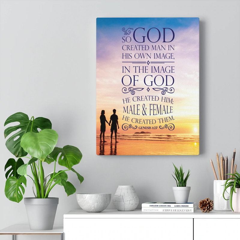 In The Image Of God Genesis 1:27 - Wrapped Canvas Print, 76cm H x 61cm W