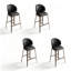 Chaise d'appoint noire et brune à dossier solide (ensemble de 4)-98180317-98180318