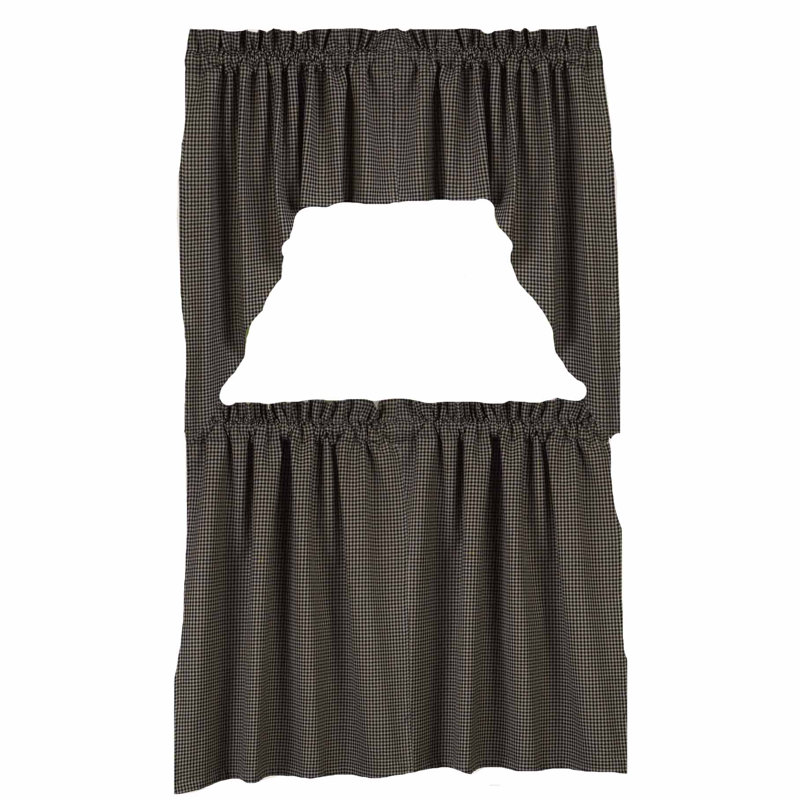 Rideau simple 100% coton Calderdale, Noir