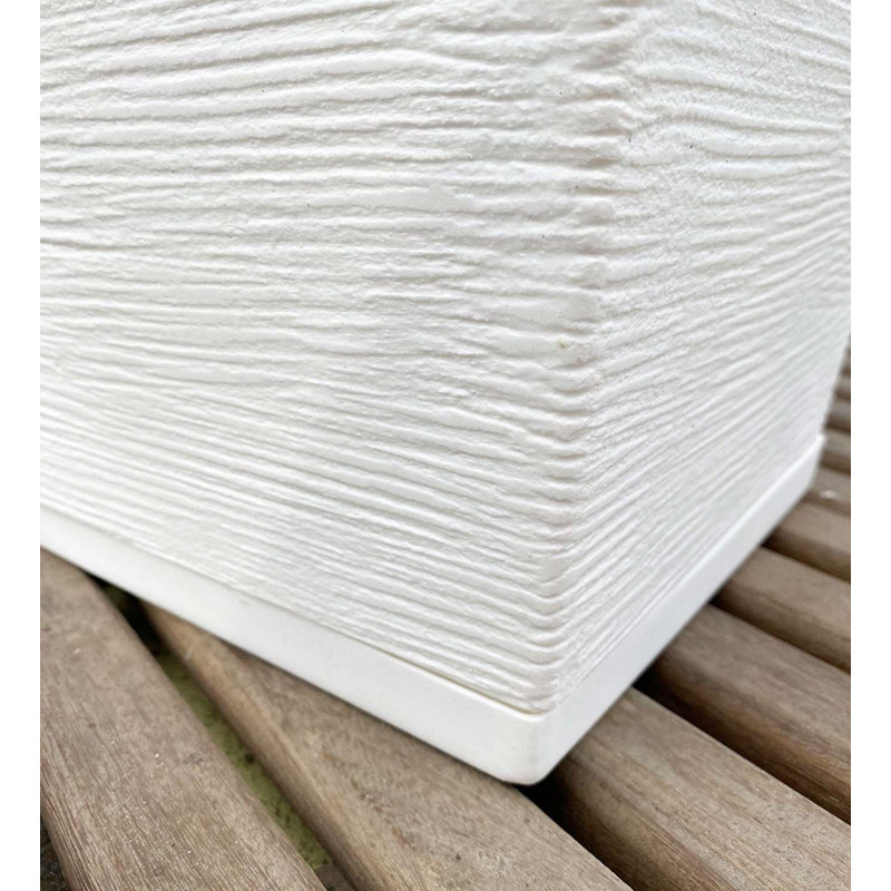 Pot à fleurs en résine Zurique, Blanc, H 21,65 po x l 14,96 po x P 14,96 po