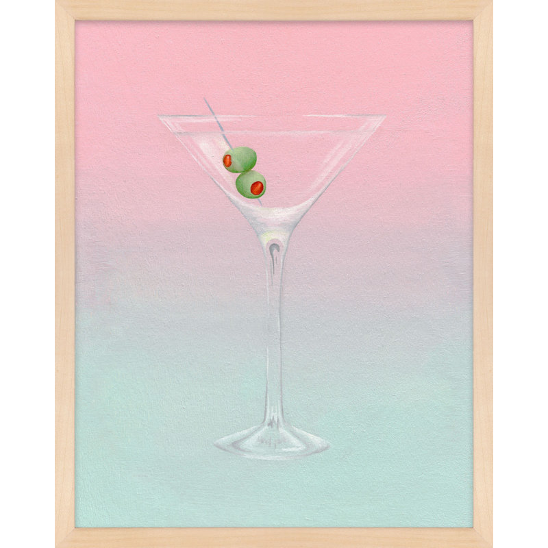 Olive Martini par Katy Montica - Art mural encadré, H 20 po x l 16 po x P 1,25 po, Papier encadré brun