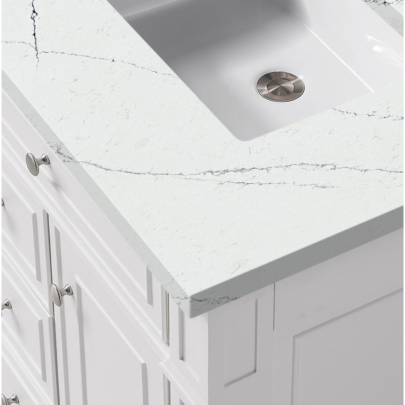 Bristol 30'' W Single Vanity, Bright White, Ethereal Noctis, 8" Widespread