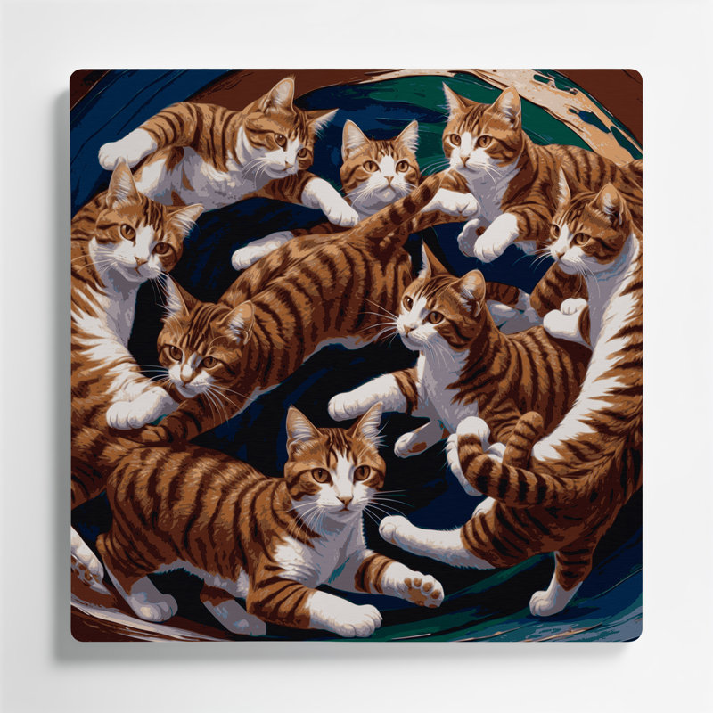 «Cats Dragon Li», art mural en métal brun, H 12 po x l 12 po