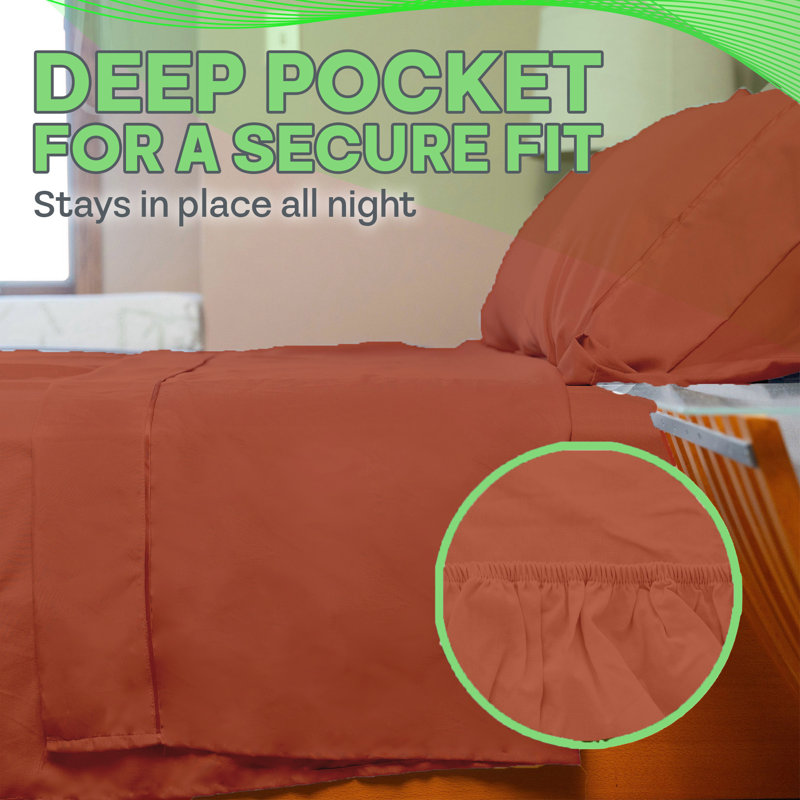 Ultra Soft Bamboo Sheet Set - 4 Pc Set - Wrinkle Resistant - Cooling Sheets with Deep Pockets, King Sheet Set + 2 Pillowcases