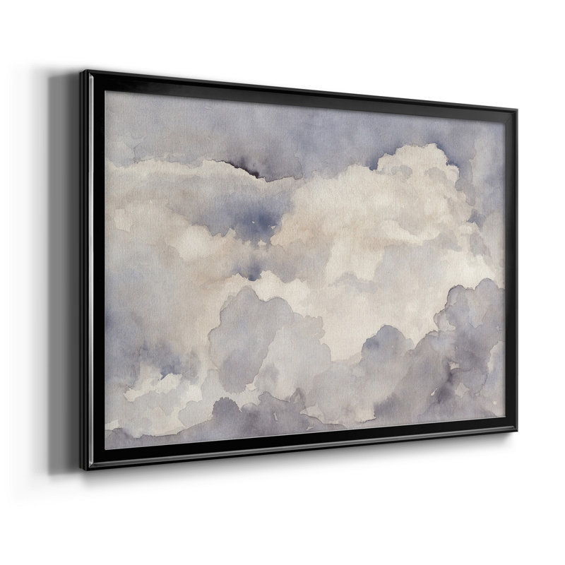 «Clouds In Neutral I» - peinture encadrée, Noir, H 30,5 po x l 42,5 po x P 1 po, Pas de tapis