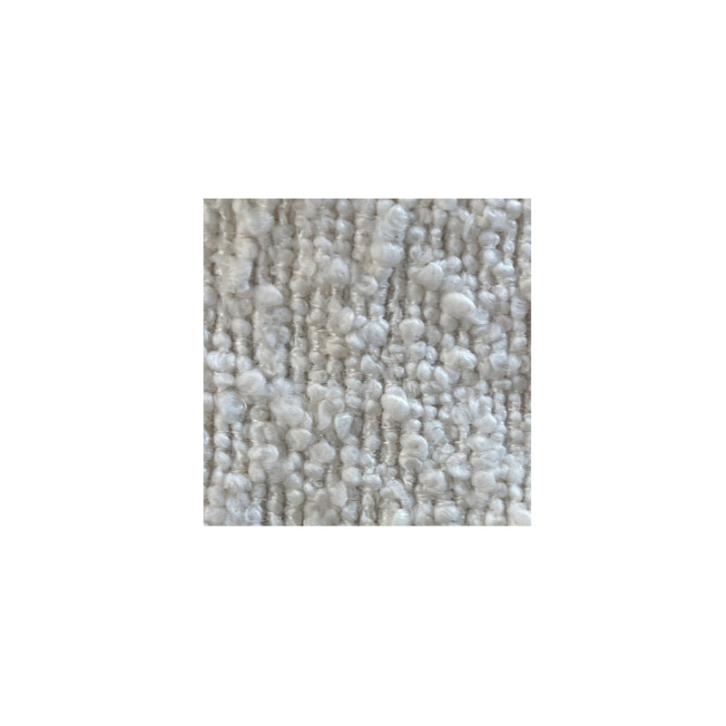 Chaise longue rembourrée Craftsman, Tissu crème bouclé, Bois naturel