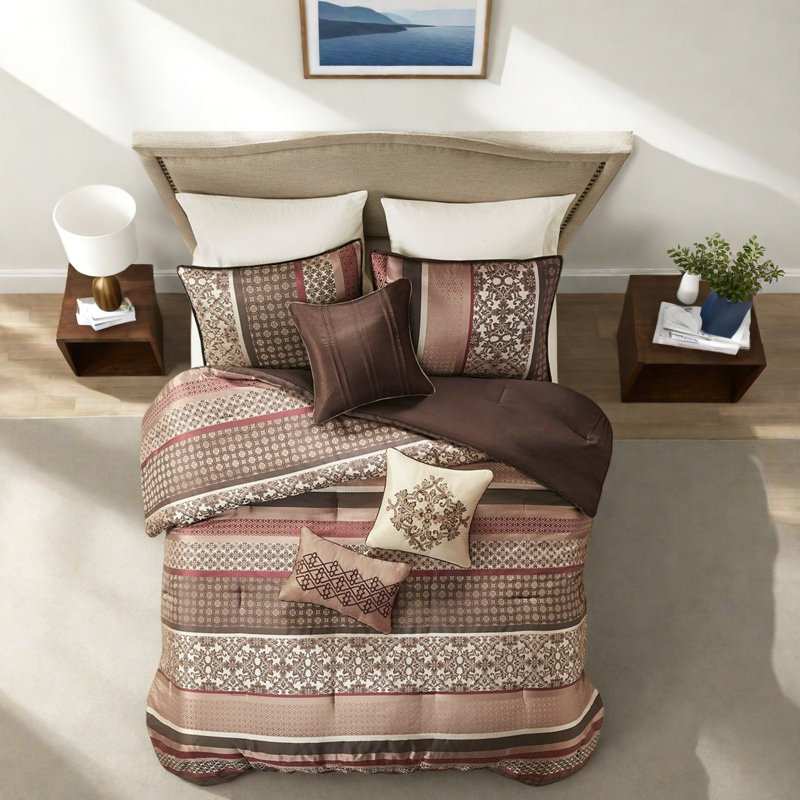 Ensemble de literie très grand californien, jacquard en polyester, style élégant pour la maison