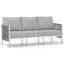 Canapé de patio 3 places en aluminium de 188 cm (74 po) avec coussins haute densité de 15 cm (6 po) d'épaisseur et tissu oléfine résistant aux intempéries-124425295