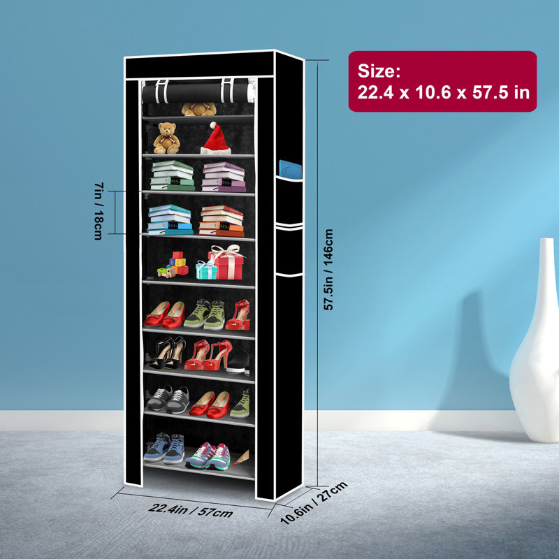 Rangement pour chaussures 27 paires, Noir, noir, noir, noir