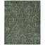 Wool Damask Area Rug in Gray
