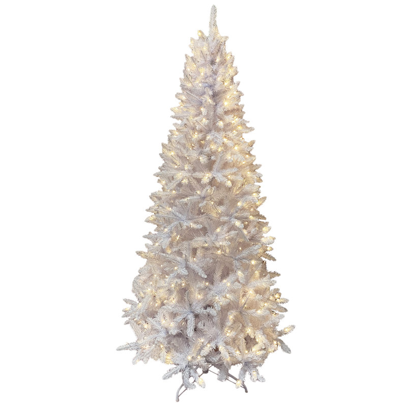 8' PVC White Iridescent Christmas Tree