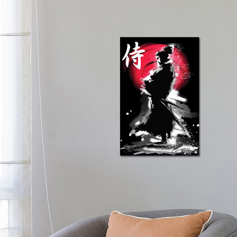 Samurai Warrior With Katana by Luz Graphics - Wrapped Canvas Painting, 66.04 cm H x 45.72 cm W x 3.175 cm D