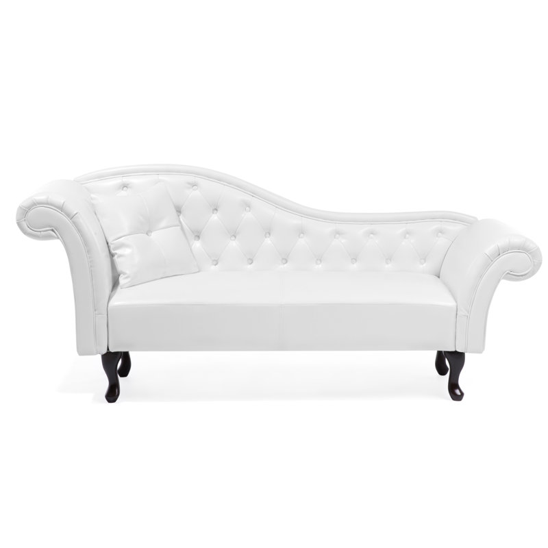 Charlemont Faux Leather Chaise Lounge, White