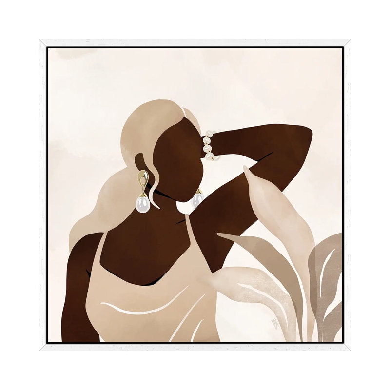 Jasmine 1 Piece Wall Art on Canvas, 66.04 cm H x 66.04 cm W, White Framed