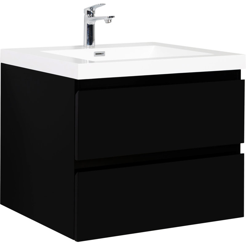 30" Floating Bathroom Vanity With Sink, Noir