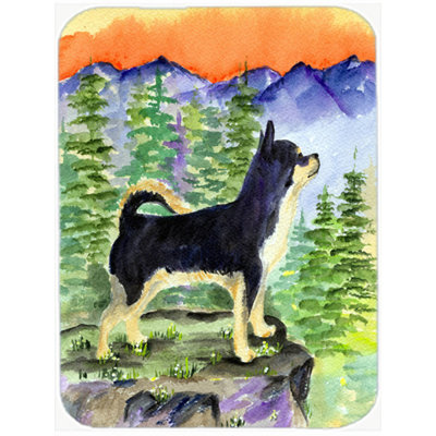 Winston Porter Chihuahua and Mountain Rectangle Glass Cutting Board