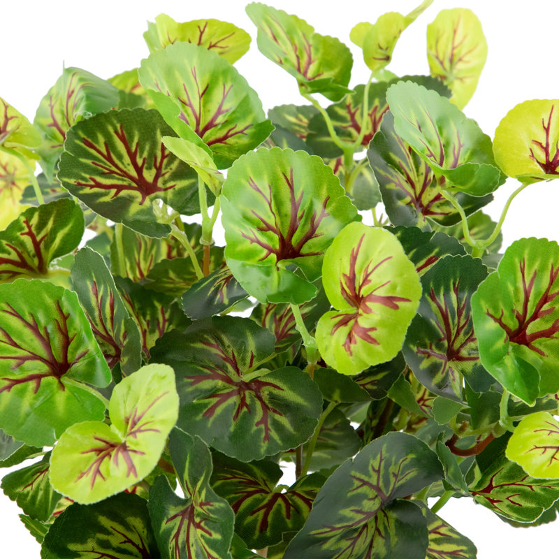 Buisson floral artificiel vert 15 pouces deux tons bégonia