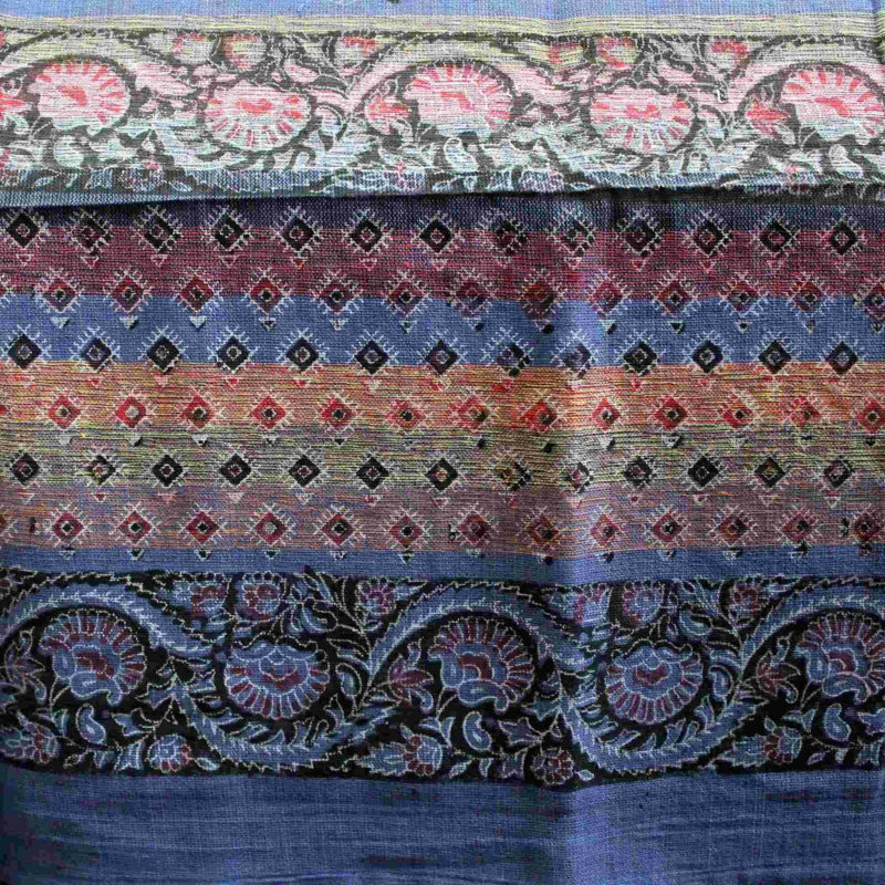 Tapisserie en coton motif cachemire good chance éléphant, H 70 po x l 106 po, Bleu