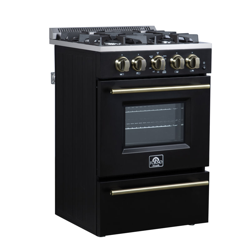 Cuisinière à gaz 24 pouces Breno, Noir