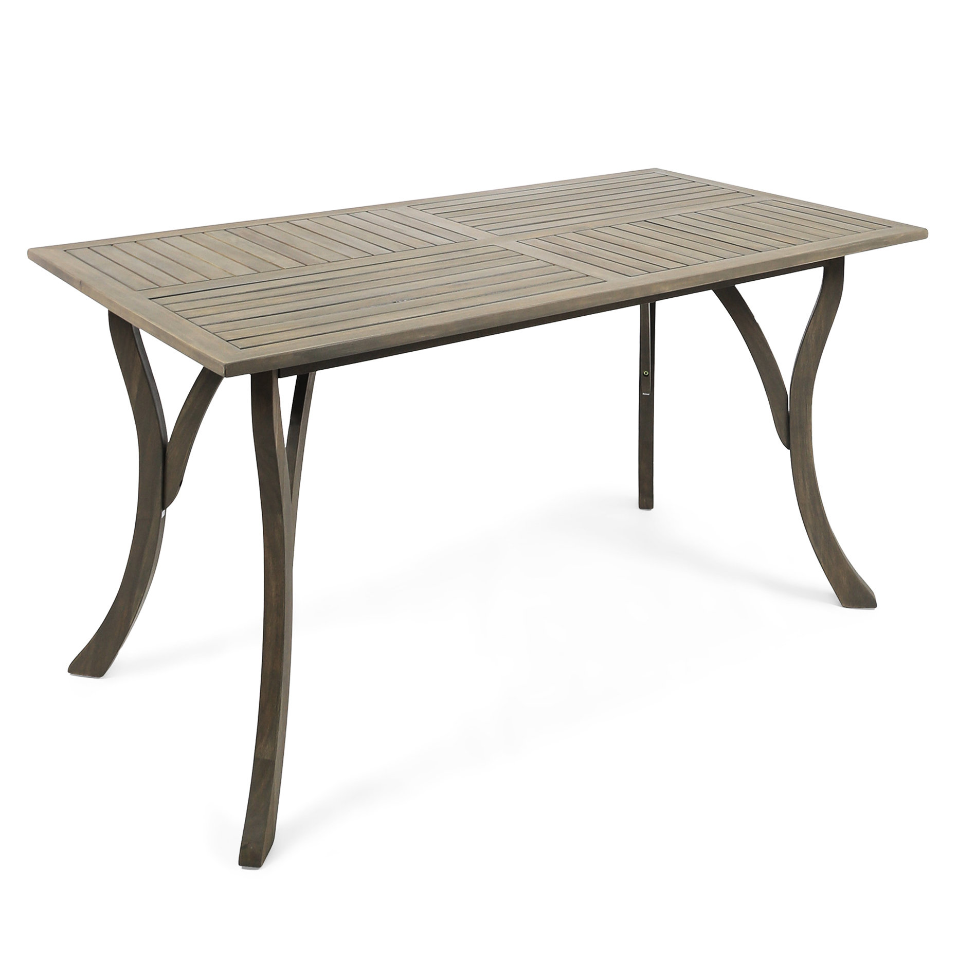 Latitude Run® Wood Table With A Design For Outdoor Spaces, Grey Stylish ...
