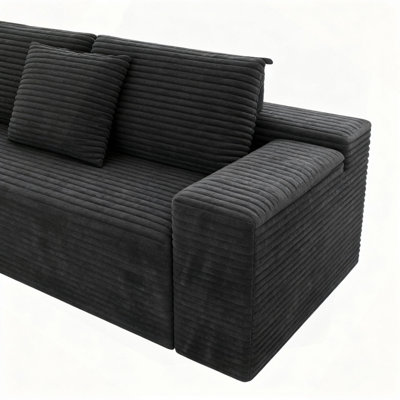 104.3*68.9"Modular sectional sofa seat,Upholstered compressed couch for living room,Bedroom,Apartment,No assembly required,2PC free combination,Plush corduroy fabric