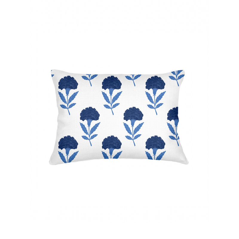 Printed Pillows Linen Pillow Cover, Blue, Rectangle 14" H x 20" W, Pillow Cover Only - No Insert