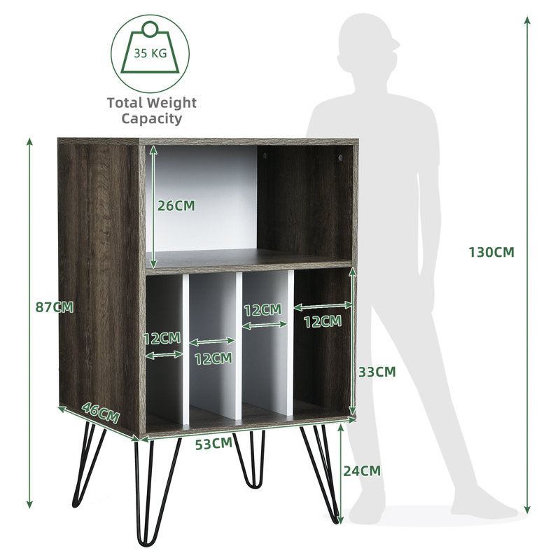Delaplaine 87 cm H x 53 cm W Standard Bookcase, Dark Brown