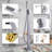 Single-Handle Floor Mount Waterfall Brass Freestanding Tub Faucet with High Flow Handheld Shower-91901554
