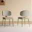 Table de salle à manger moderne en pierre frittée 59 po avec base dorée et 8 chaises blanches Modern
