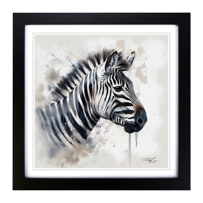 Zebra Gestural Art - Framed Print