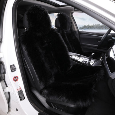 1pc Simulation Australian Sheepskin Fur Car Front Seat Cover Cushion Mat Long Wool