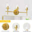Luminaire de meuble-lavabo moderne avec finition or mat, abat-jour en verre transparent, douille E26, fixation haut / bas pour salle de bain, chambre à coucher, couloir