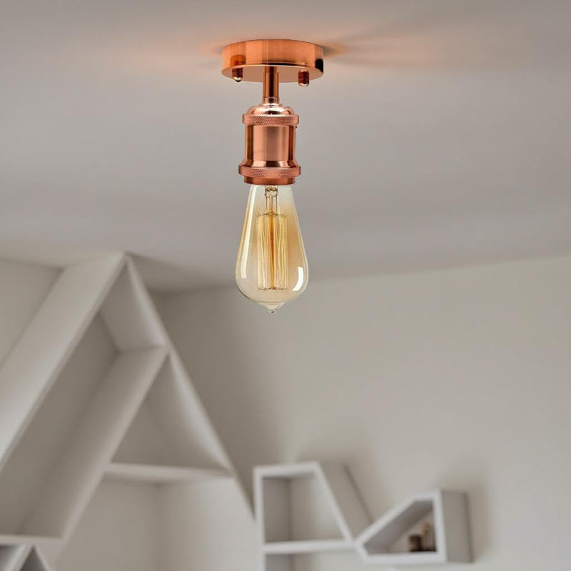 Semi Flush Mount, Rose Gold