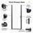 Matte Black Semi-Frameless Pivot Shower Door with 1/4" Tempered Glass, Magnetic Seal & Waterproof-124791592