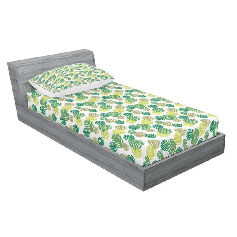 Rowan Microfiber Floral Sheet Set, Twin XL Sheet Set + Fitted Sheet + 1 Pillowcase, Green/Ivory Floral