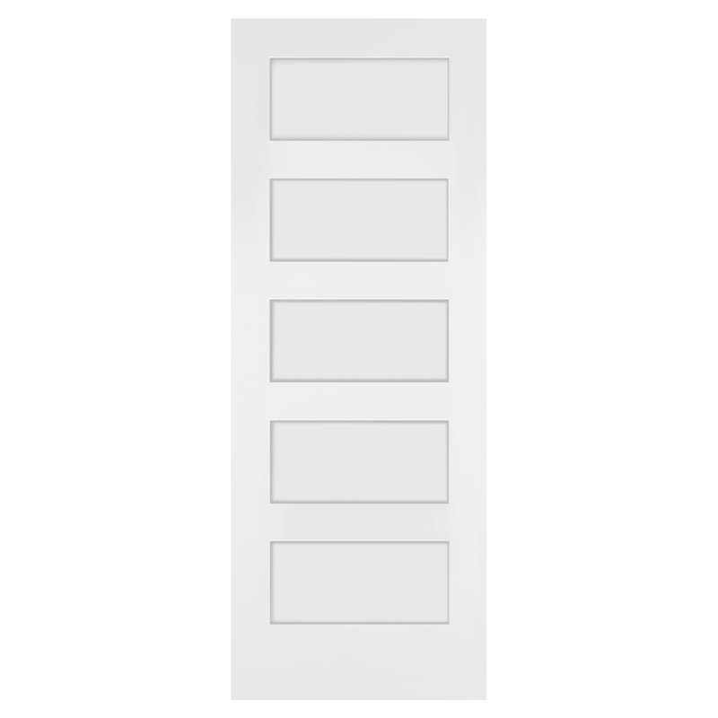 Modern Shaker White Primed Wood Interior Doors, 30 x 80 x 1-3/8, Home
