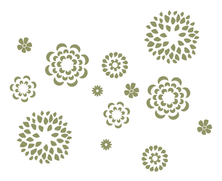 Plants & Flowers Non-Wall Damaging Wall Decal, 38" H x 48" W x 0.01" D, Olive