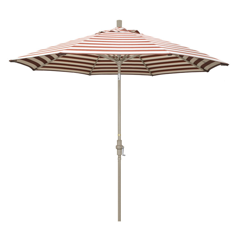 108'' Umbrella, Brick White Cabana Stripe
