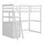 Lit mezzanine simple avec bureau en L, structure de lit mezzanine en bois avec tablettes et 2 tiroirs intégrés-1400104379