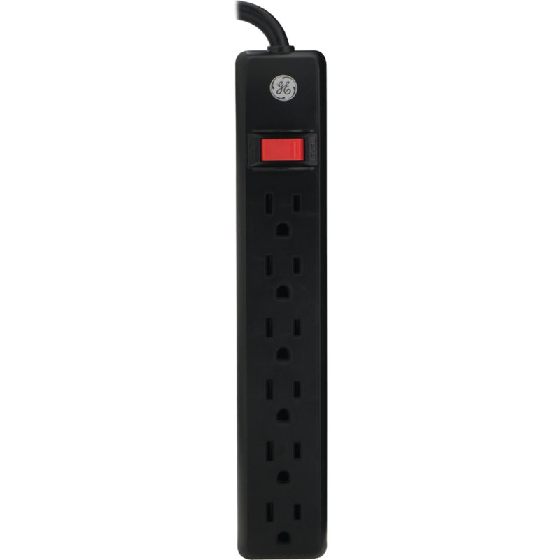GE 6-ft 6-Outlet Power Strip, Black