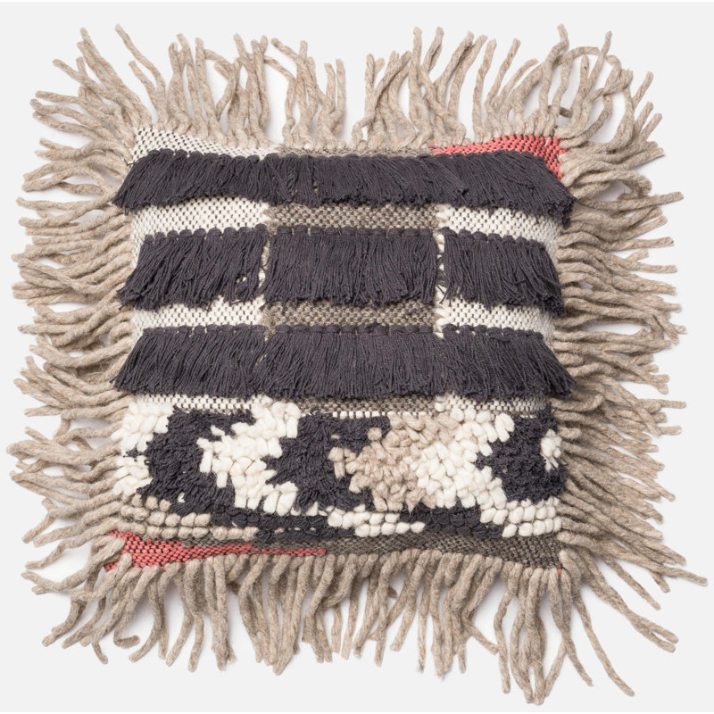 Embroidered Throw Pillow, Down/Feather