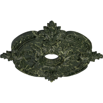 Endurathane Benson Classic Ceiling Medallion, 28 3/8"OD x 3 3/4"ID x 1 5/8"P (Fits Canopies up to 6 1/2"), Hand-Painted Painted Turtle Crackle Finish