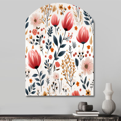 Hosea - Arch Floral Metal Wall Art, Asymmetrical Metal Wall Sculpture Print