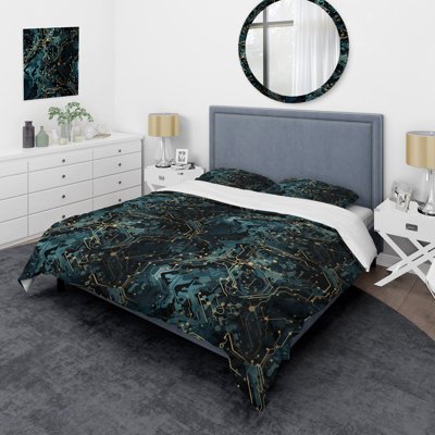 Cyber Camo Nexus I - Abstract Duvet Cover Set - Microfiber Polyester