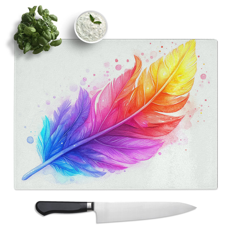 Feather Vol.4  Glass Chopping Board