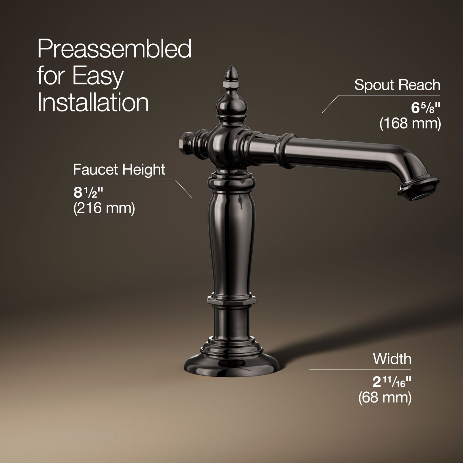 Artifacts Widespread Bathroom Faucet with Drain Assembly, Vibrant Titanium